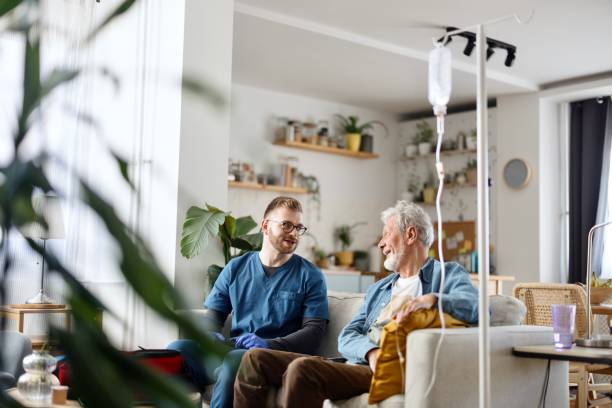 A clinician providing advanced care to a patient at home