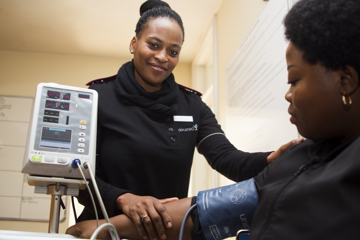 A nurse caring for a patient